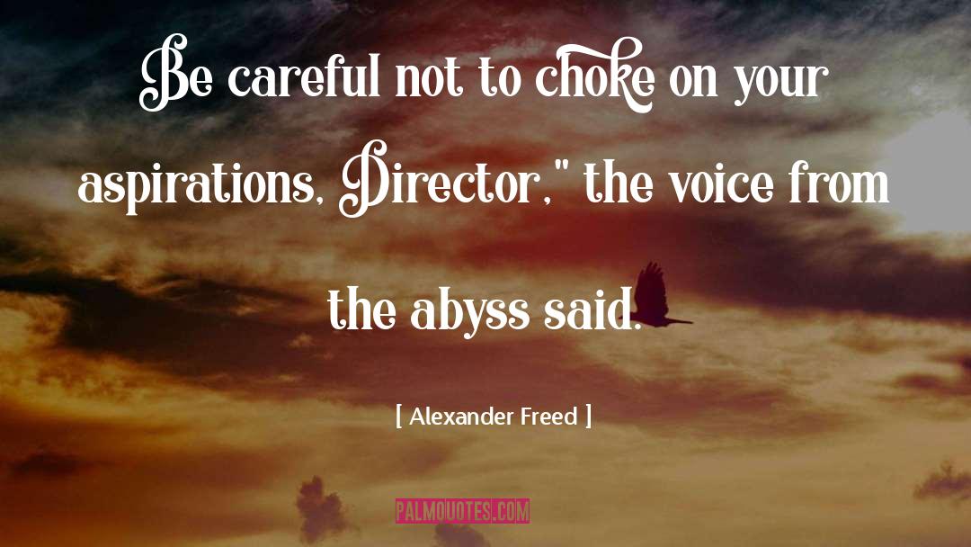 Alexander Freed Quotes: Be careful not to choke