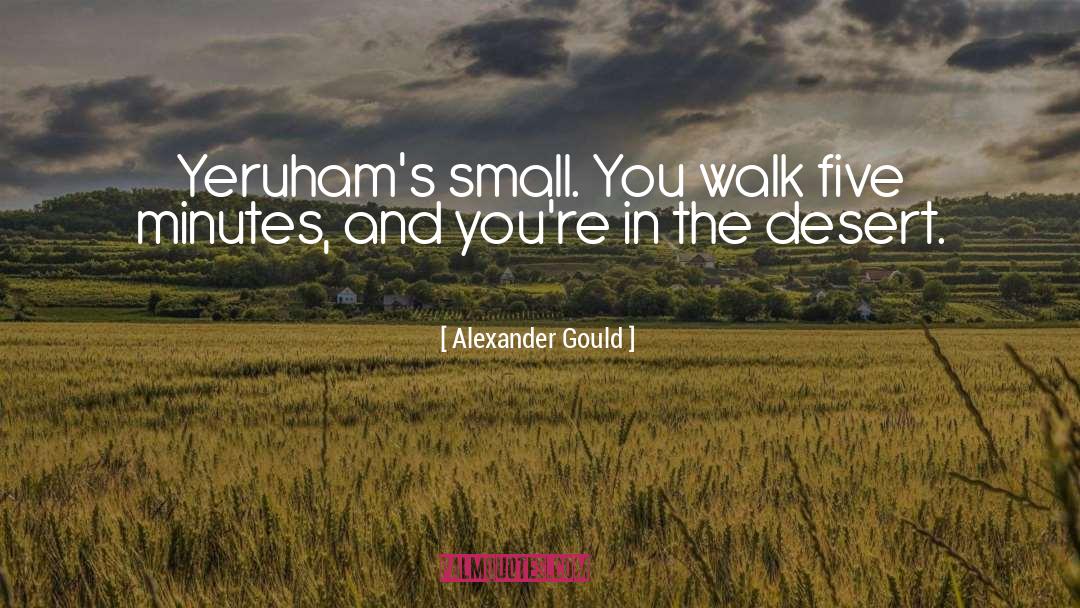 Alexander Gould Quotes: Yeruham's small. You walk five