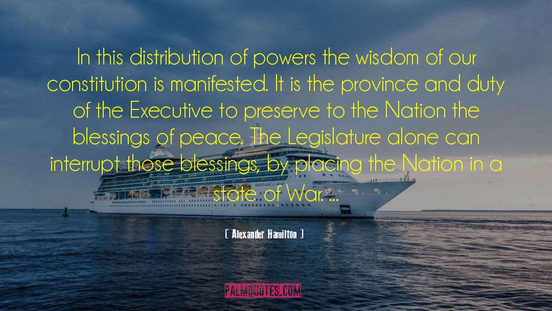 Alexander Hamilton Quotes: In this distribution of powers