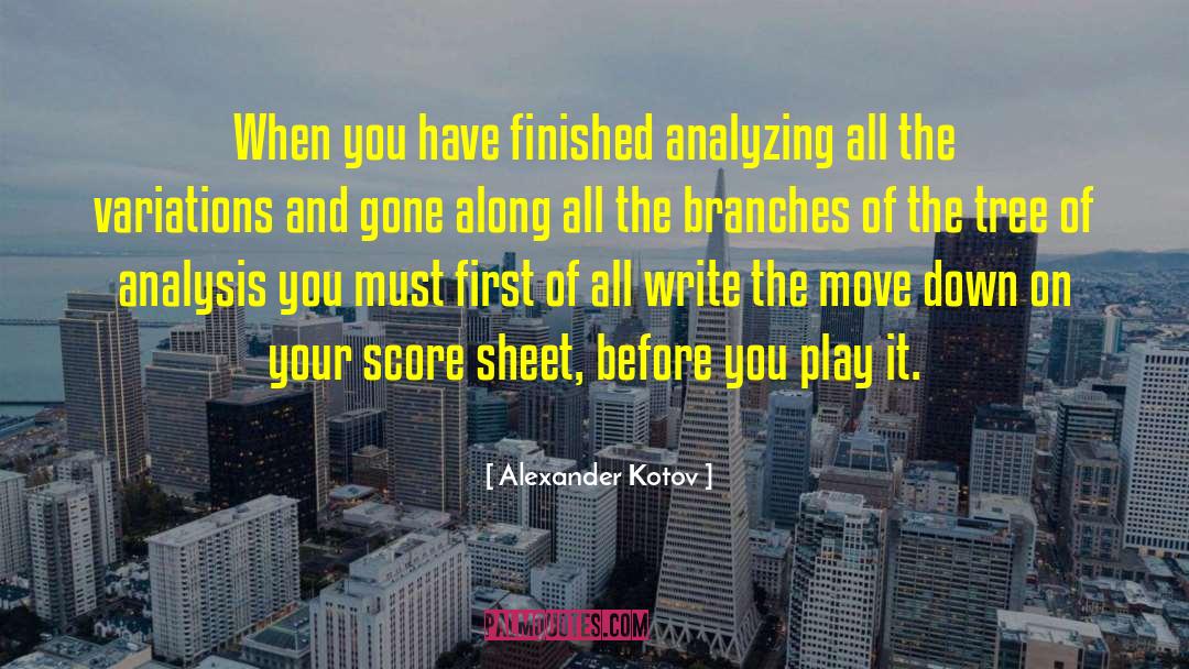 Alexander Kotov Quotes: When you have finished analyzing