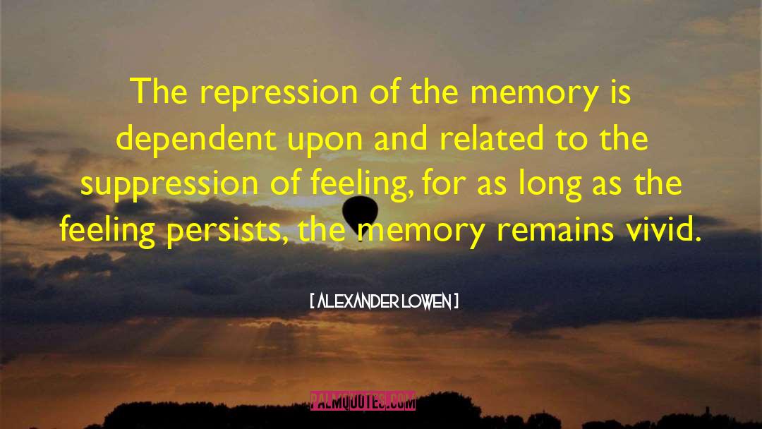Alexander Lowen Quotes: The repression of the memory