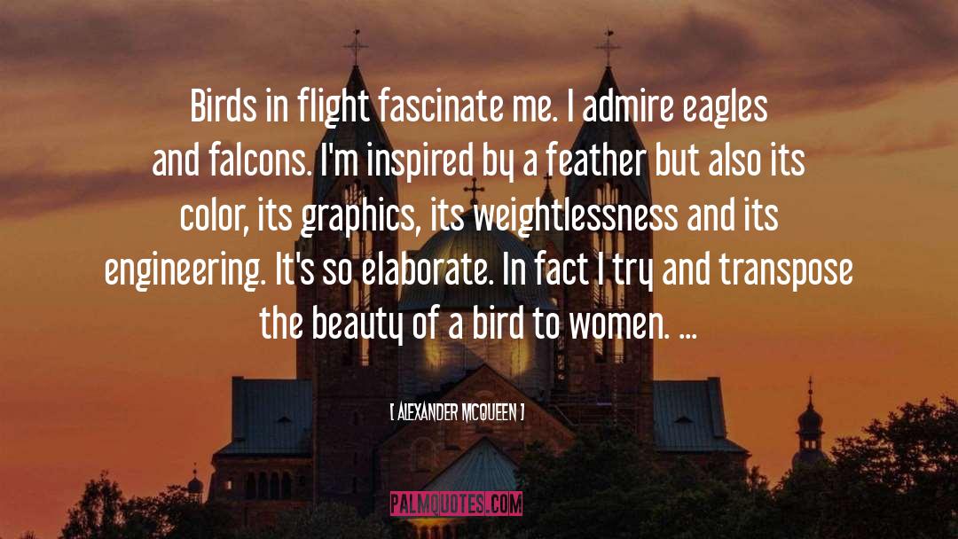 Alexander McQueen Quotes: Birds in flight fascinate me.