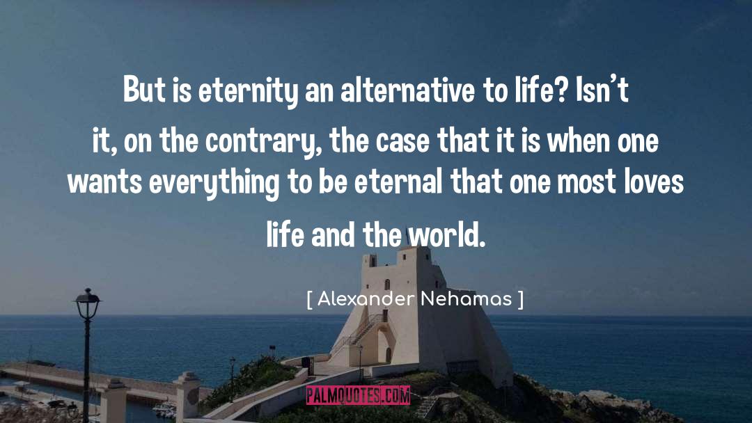 Alexander Nehamas Quotes: But is eternity an alternative