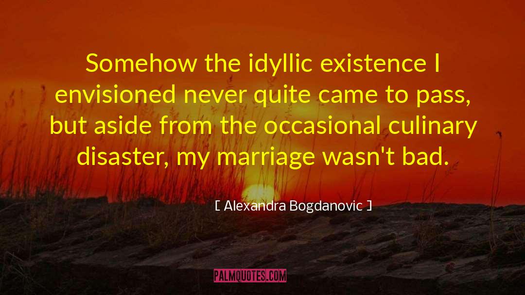 Alexandra Bogdanovic Quotes: Somehow the idyllic existence I