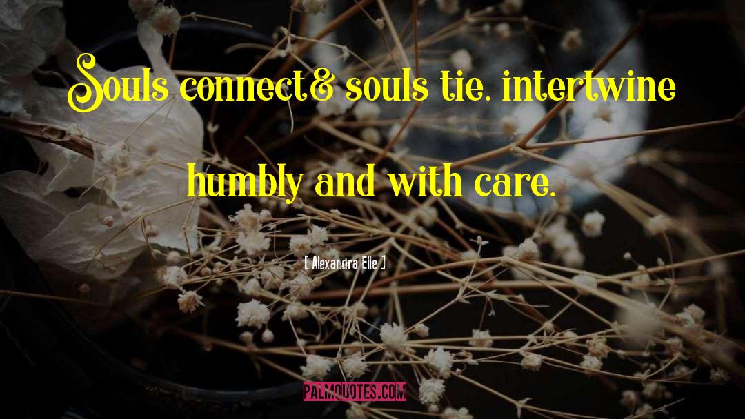 Alexandra Elle Quotes: Souls connect<br>& <br>souls tie. <br>intertwine