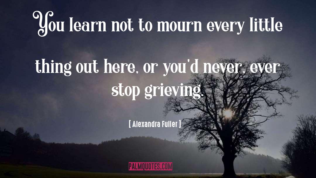 Alexandra Fuller Quotes: You learn not to mourn