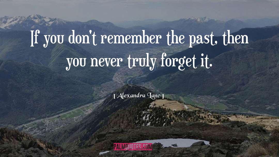 Alexandra Lanc Quotes: If you don't remember the