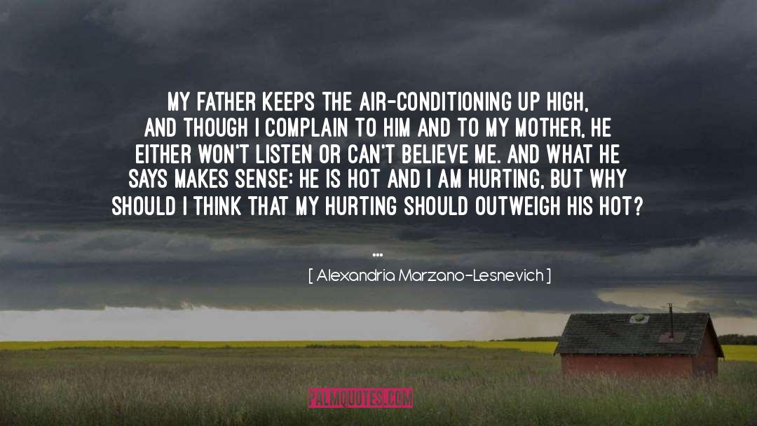 Alexandria Marzano-Lesnevich Quotes: My father keeps the air-conditioning