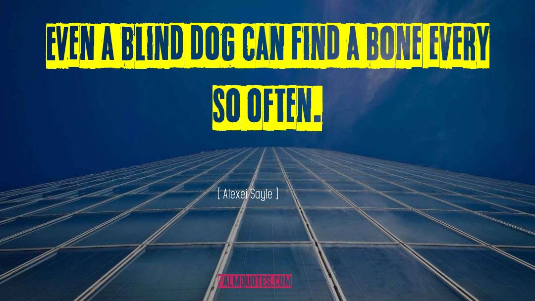 Alexei Sayle Quotes: Even a blind dog can