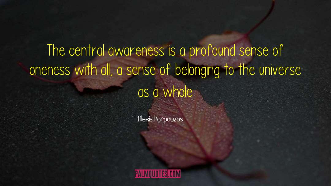 Alexis Karpouzos Quotes: The central awareness is a