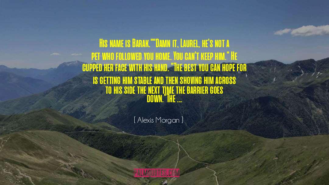 Alexis Morgan Quotes: His name is Barak.