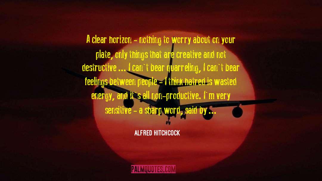 Alfred Hitchcock Quotes: A clear horizon - nothing