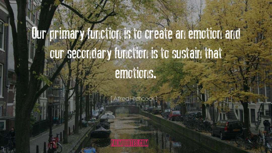 Alfred Hitchcock Quotes: Our primary function is to