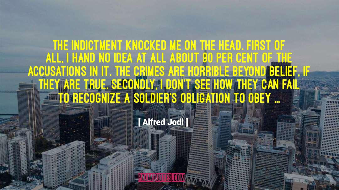 Alfred Jodl Quotes: The indictment knocked me on