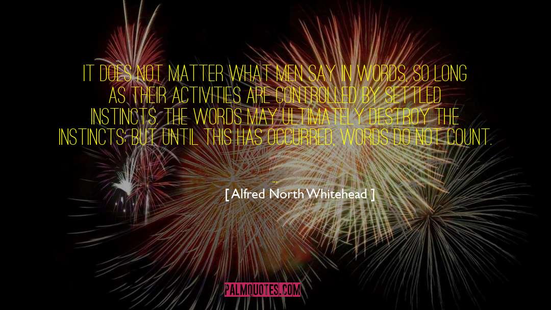 Alfred North Whitehead Quotes: It does not matter what