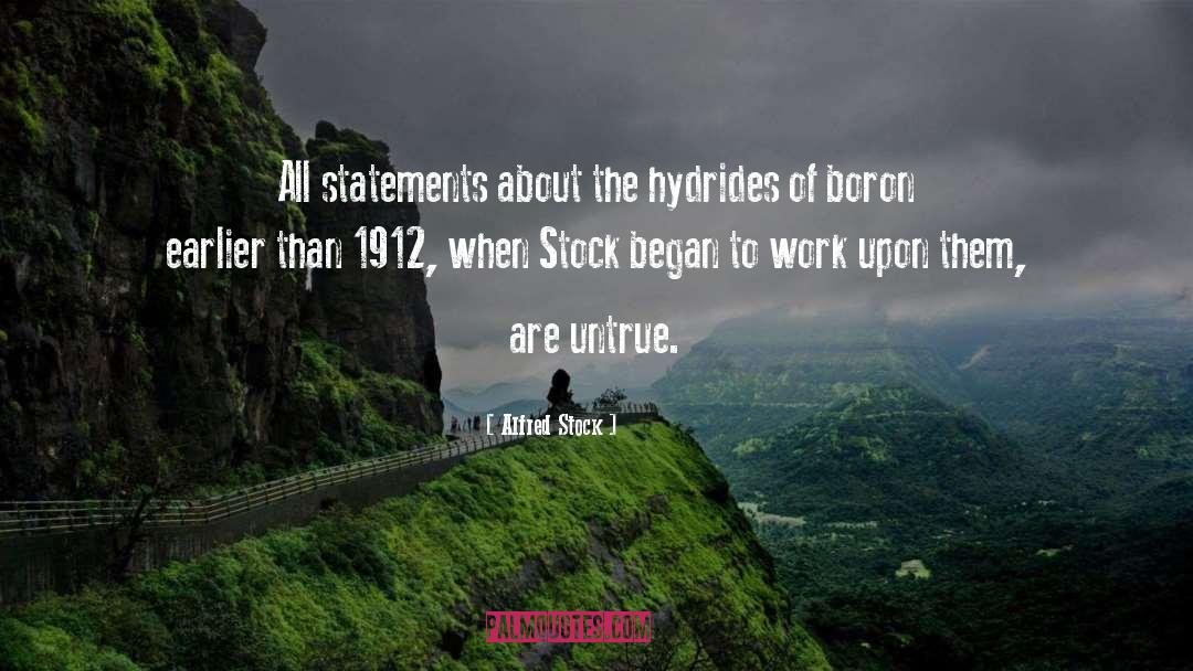 Alfred Stock Quotes: All statements about the hydrides