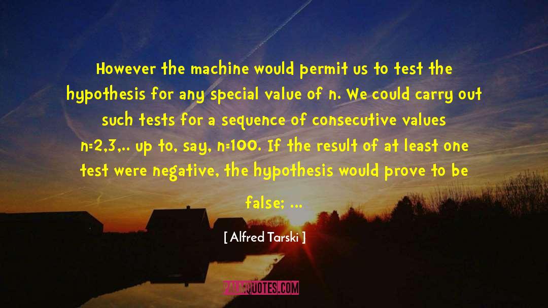 Alfred Tarski Quotes: However the machine would permit