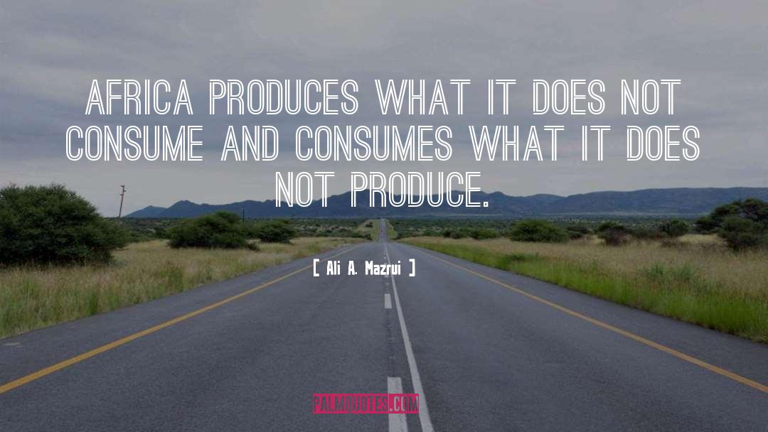 Ali A. Mazrui Quotes: Africa PRODUCES what it does