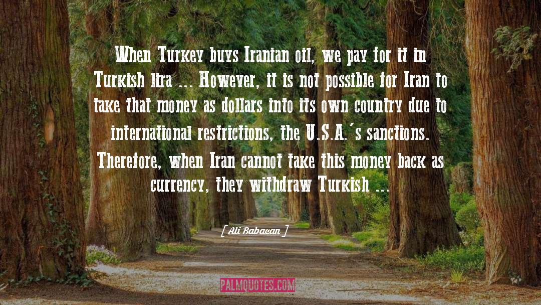 Ali Babacan Quotes: When Turkey buys Iranian oil,