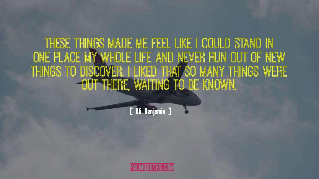 Ali Benjamin Quotes: These things made me feel