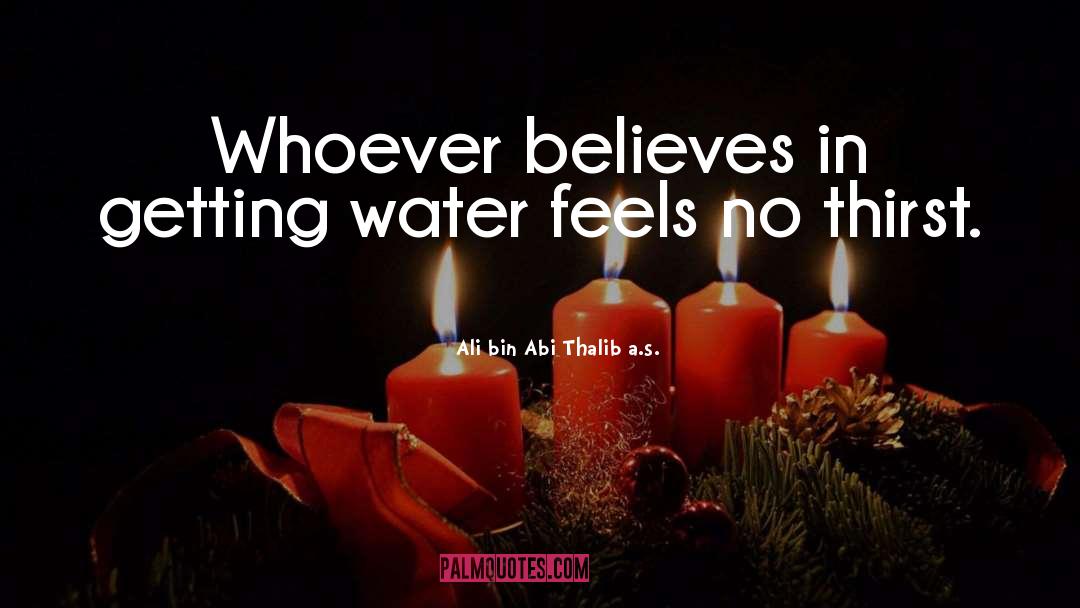 Ali Bin Abi Thalib A.s. Quotes: Whoever believes in getting water
