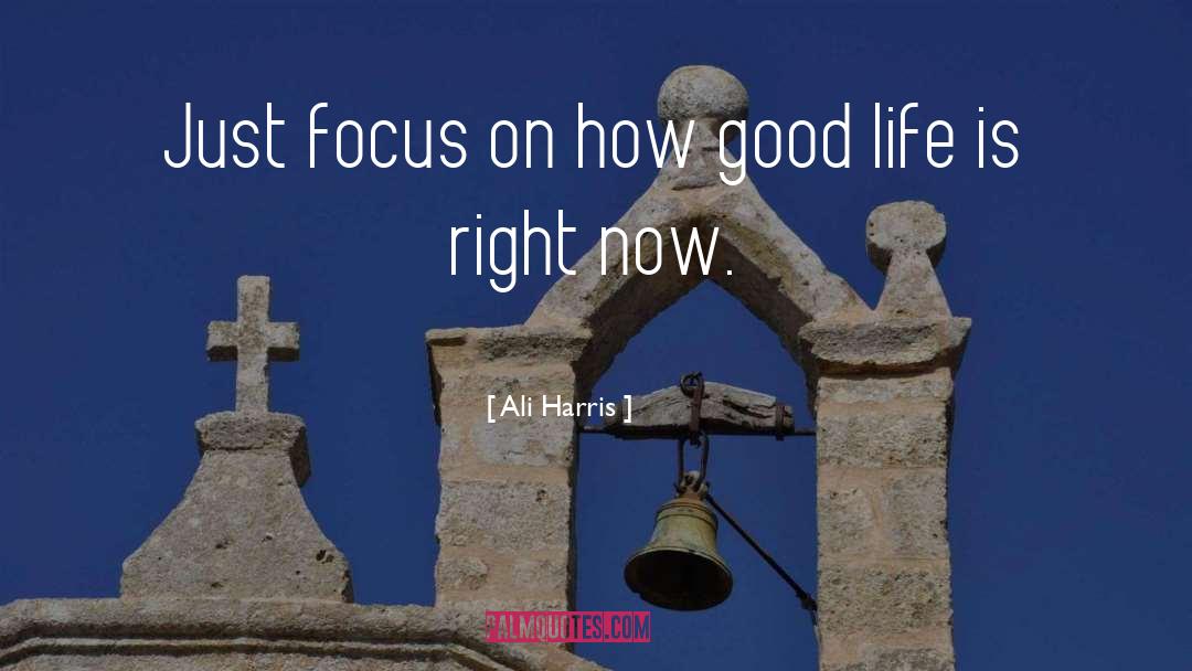 Ali Harris Quotes: Just focus on how good