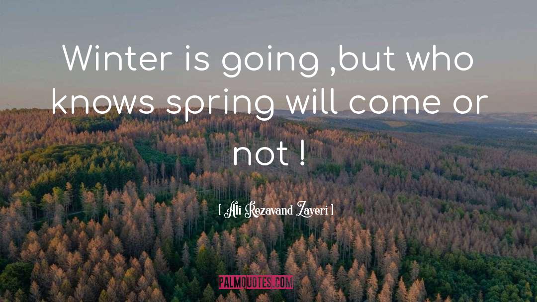 Ali Rezavand Zayeri Quotes: Winter is going ,but who