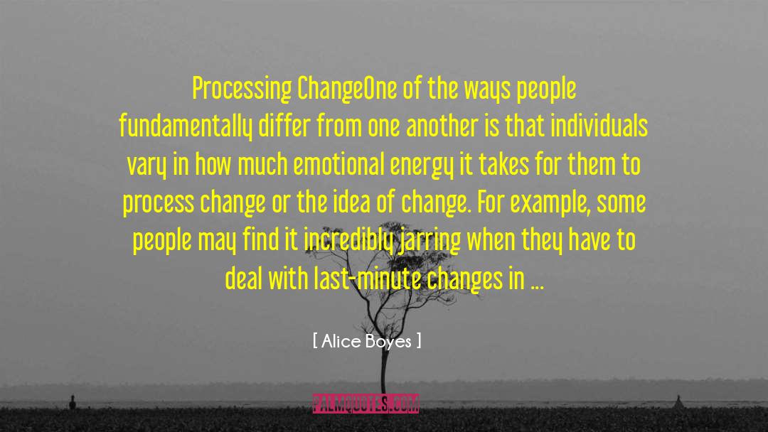 Alice Boyes Quotes: Processing Change<br /><br />One of