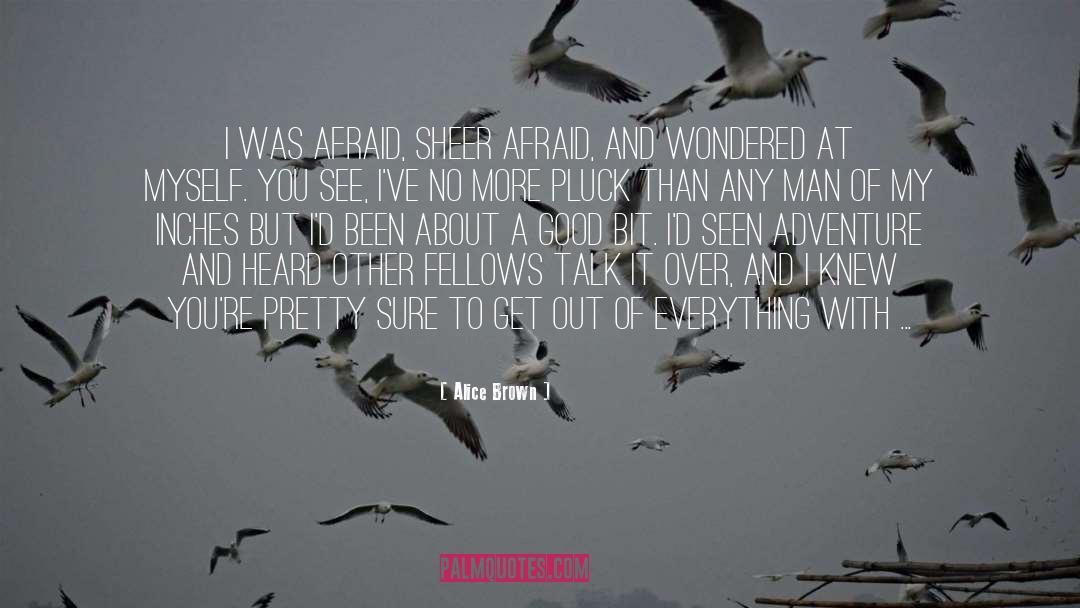 Alice Brown Quotes: I was afraid, sheer afraid,