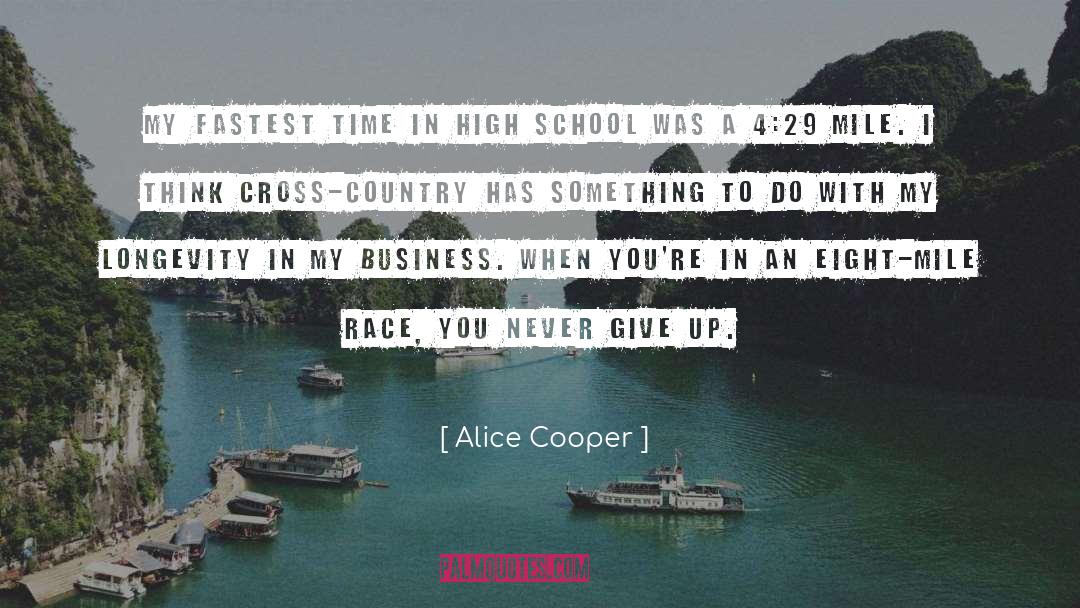 Alice Cooper Quotes: My fastest time in high