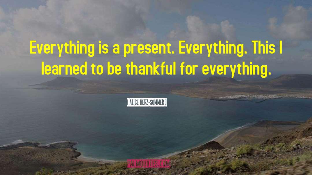 Alice Herz-Sommer Quotes: Everything is a present. Everything.