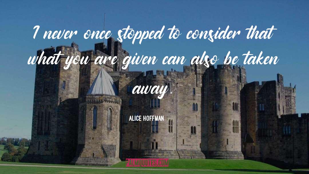 Alice Hoffman Quotes: I never once stopped to