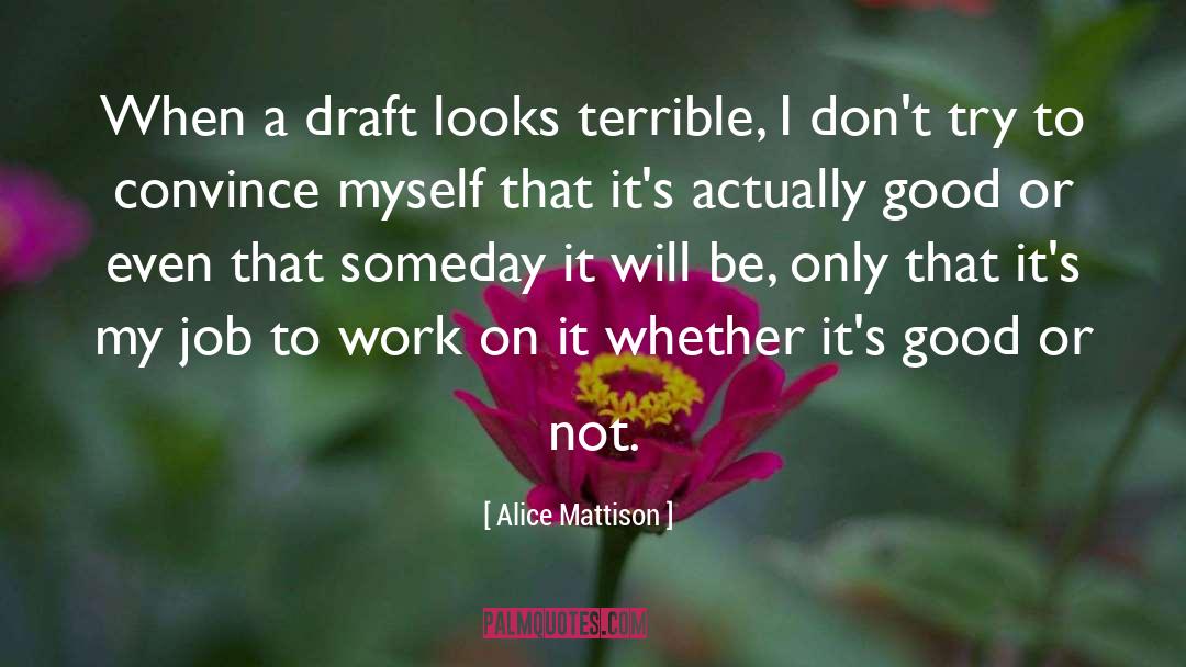 Alice Mattison Quotes: When a draft looks terrible,