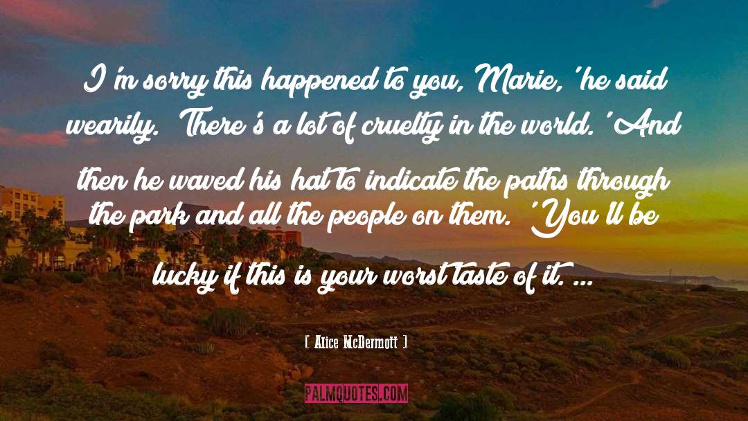 Alice McDermott Quotes: I'm sorry this happened to