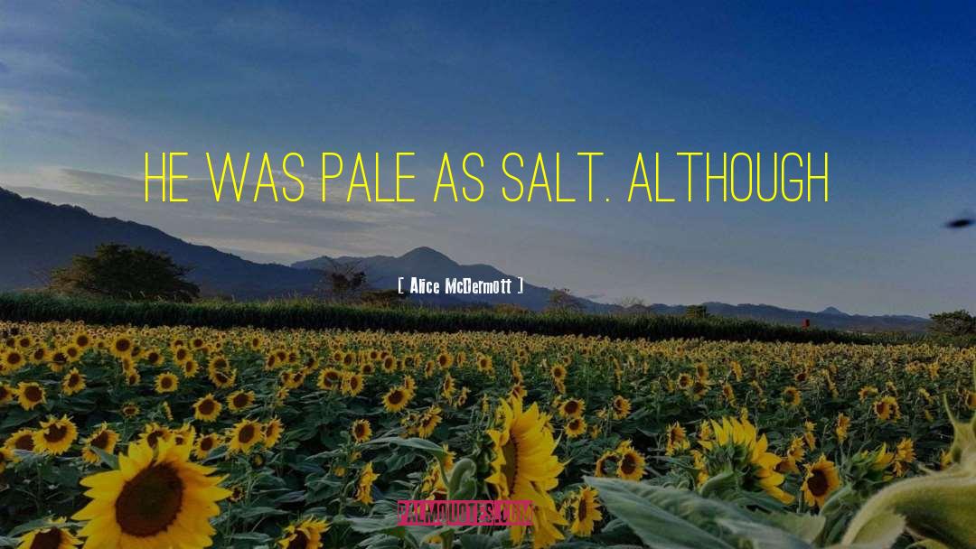 Alice McDermott Quotes: He was pale as salt.