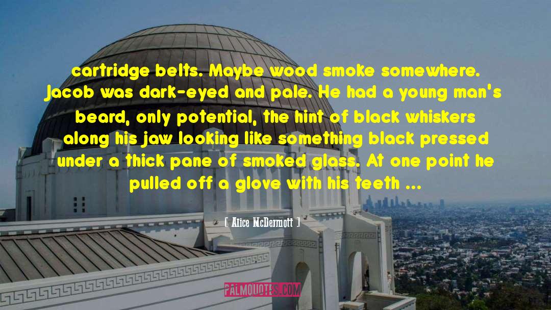 Alice McDermott Quotes: cartridge belts. Maybe wood smoke