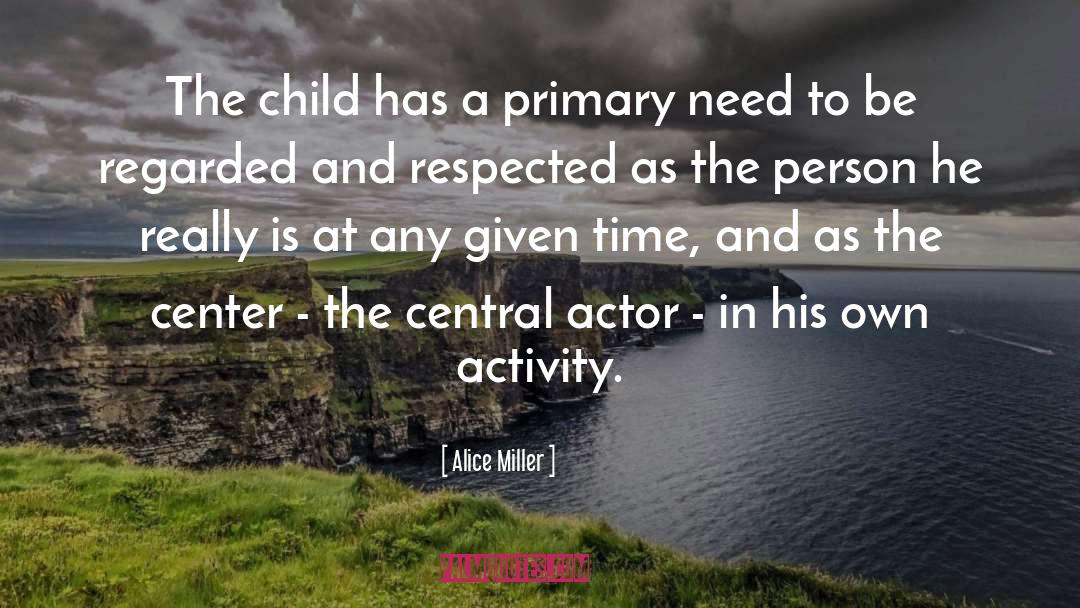 Alice   Miller Quotes: The child has a primary