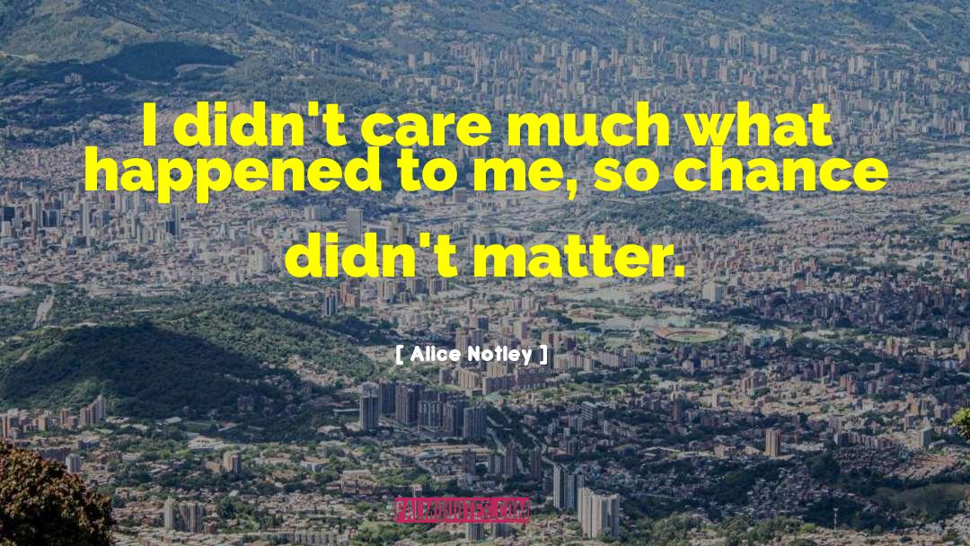 Alice Notley Quotes: I didn't care much what