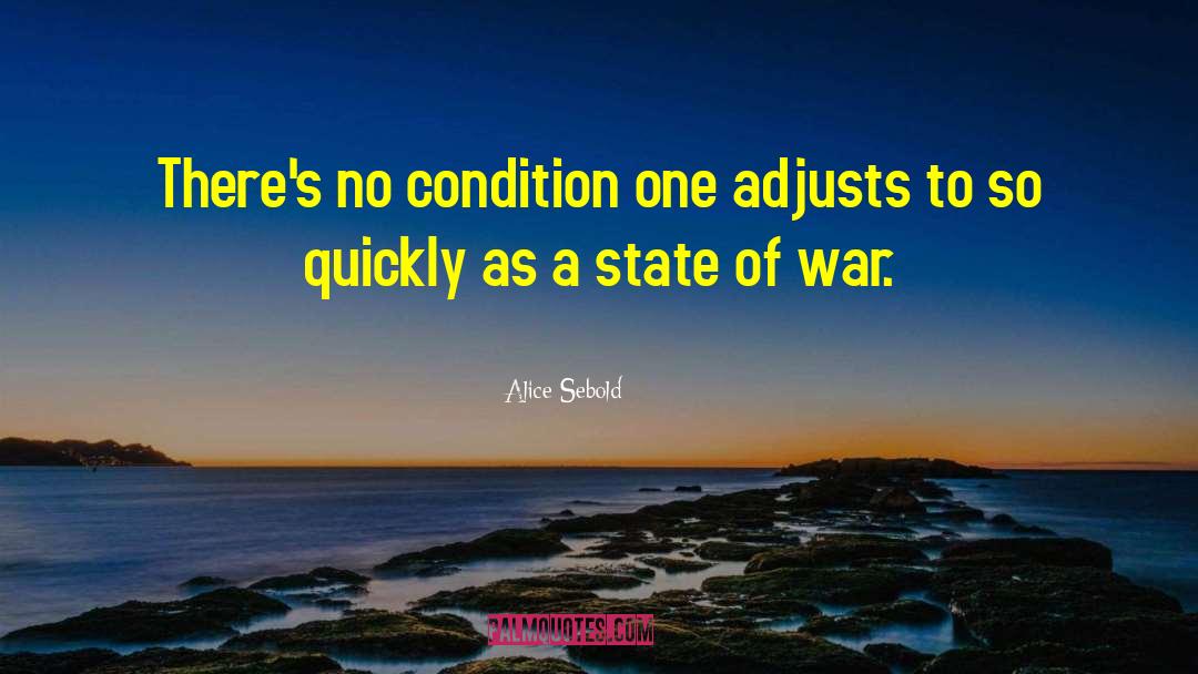 Alice Sebold Quotes: There's no condition one adjusts