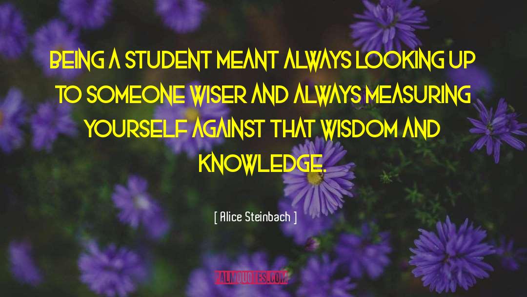 Alice Steinbach Quotes: Being a student meant always