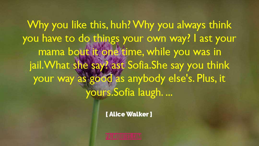 Alice Walker Quotes: Why you like this, huh?