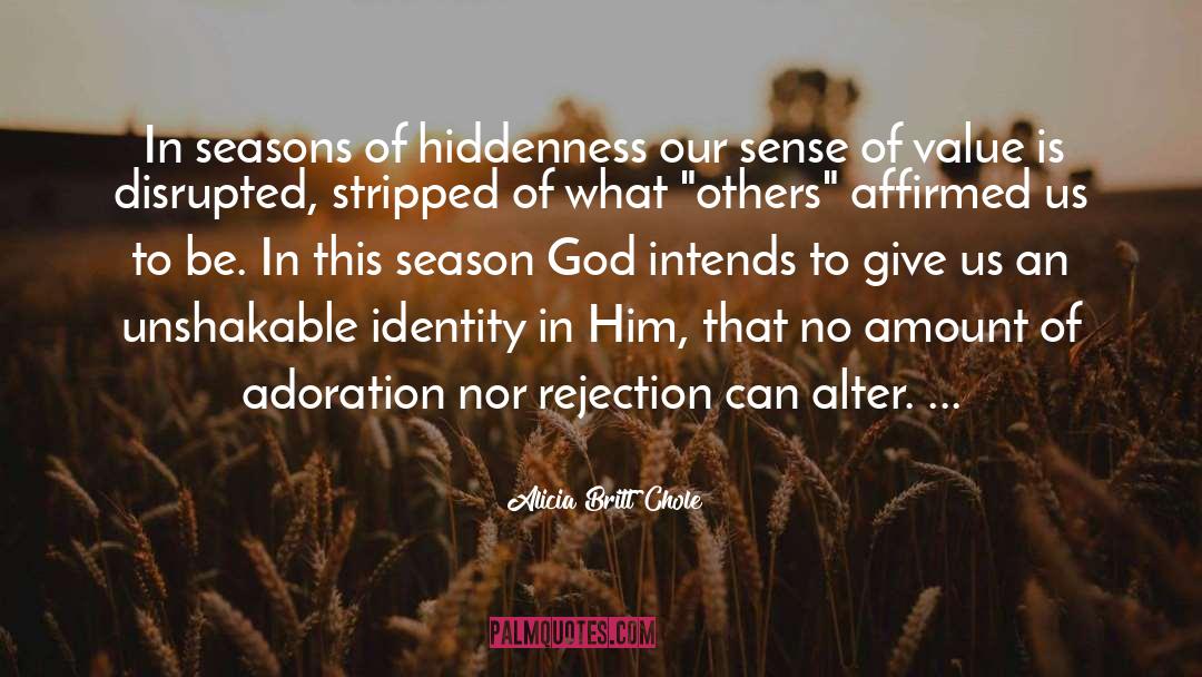 Alicia Britt Chole Quotes: In seasons of hiddenness our