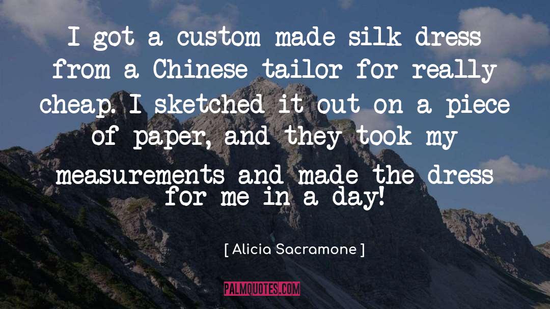 Alicia Sacramone Quotes: I got a custom-made silk