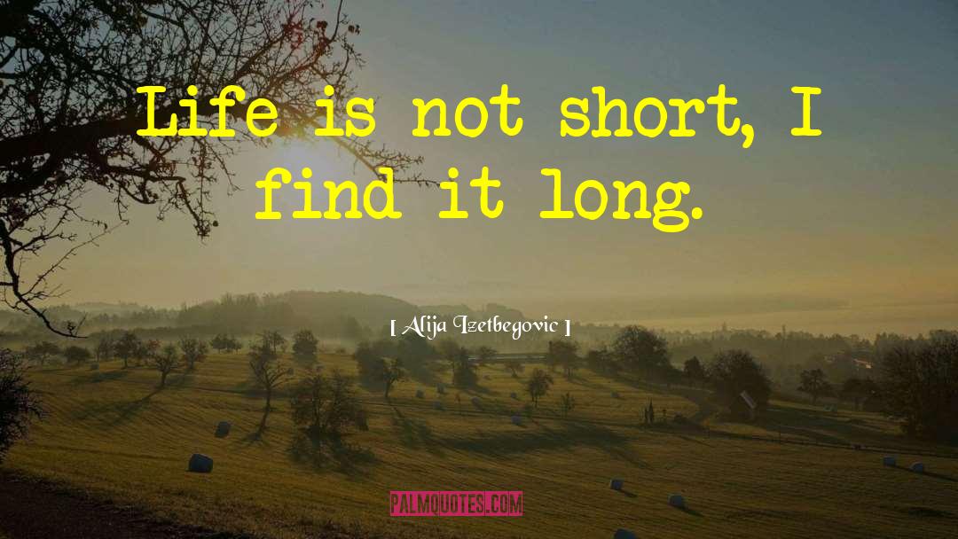 Alija Izetbegovic Quotes: Life is not short, I