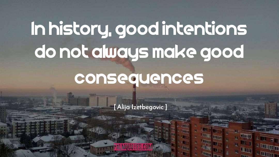 Alija Izetbegovic Quotes: In history, good intentions do