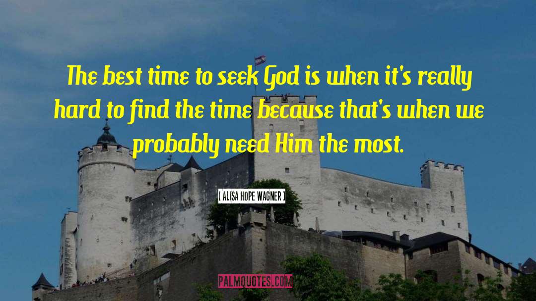 Alisa Hope Wagner Quotes: The best time to seek