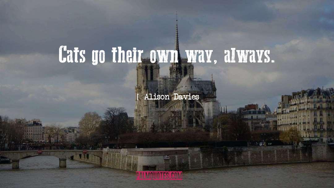 Alison Davies Quotes: Cats go their own way,