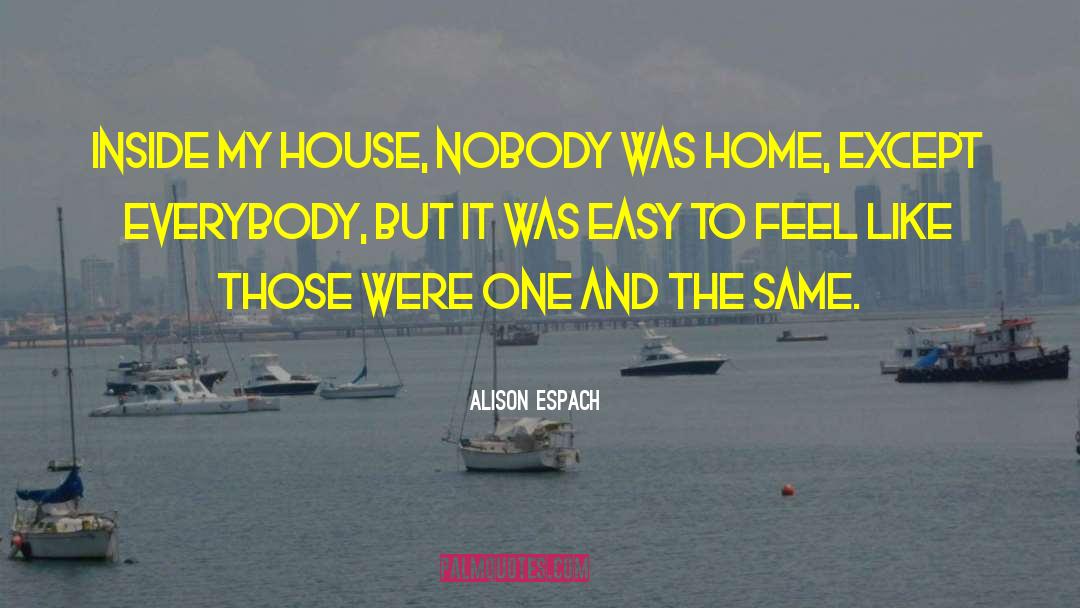 Alison Espach Quotes: Inside my house, nobody was