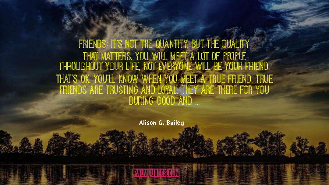 Alison G. Bailey Quotes: Friends: It's not the quantity,