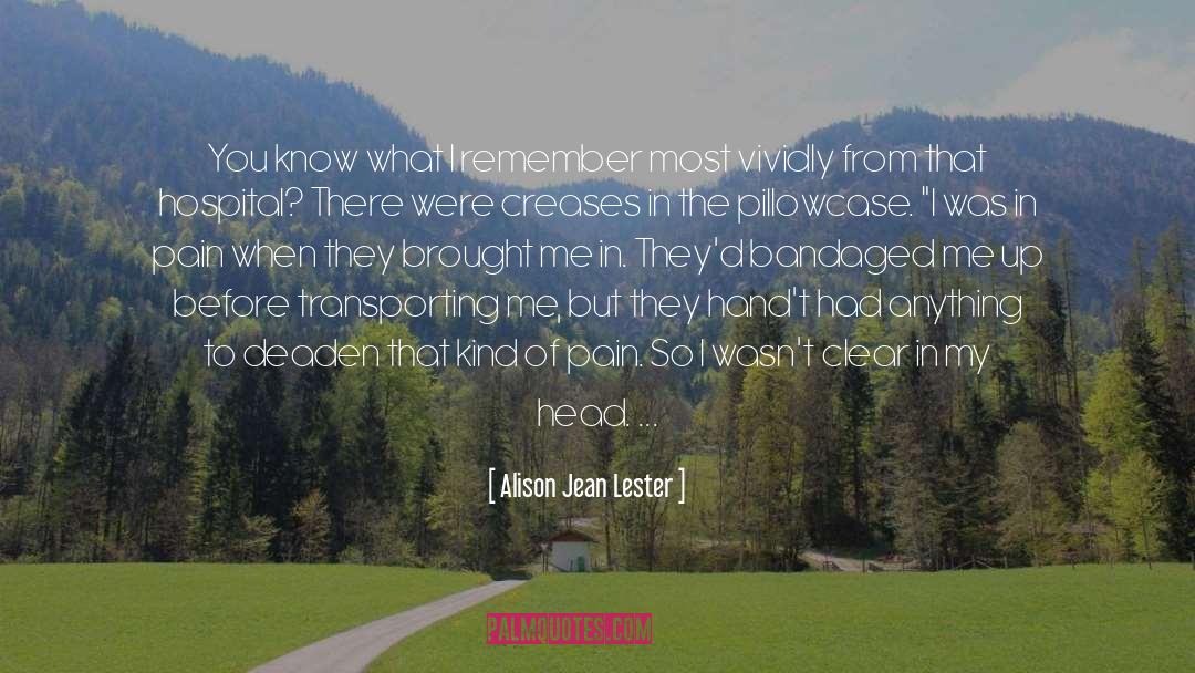 Alison Jean Lester Quotes: You know what I remember